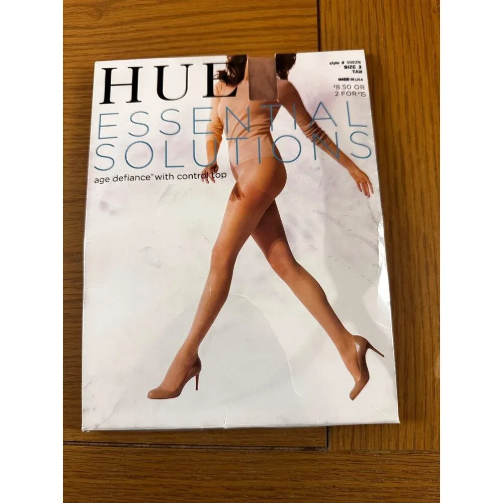 Hue Size 3 Tan Essential Solutions Age Defiance Control Top Hosiery